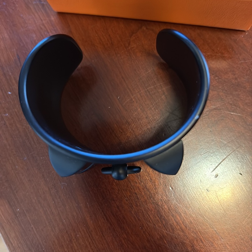Hermes Black Cuff Bracelet with Pyramid Studs - Picture 6 of 6